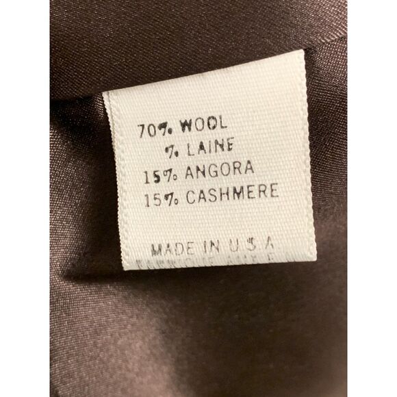 Theory Womens Coat Wool Angora Cashmere Penny Lane Fur‎ Collar Brown Size Medium - Picture 9 of 15